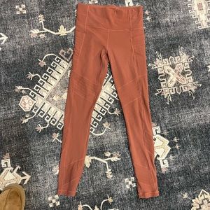 Athleta tan/clay moto style leggings XS